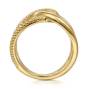 14K Yellow Gold Bujukan Twisted Ladies Ring