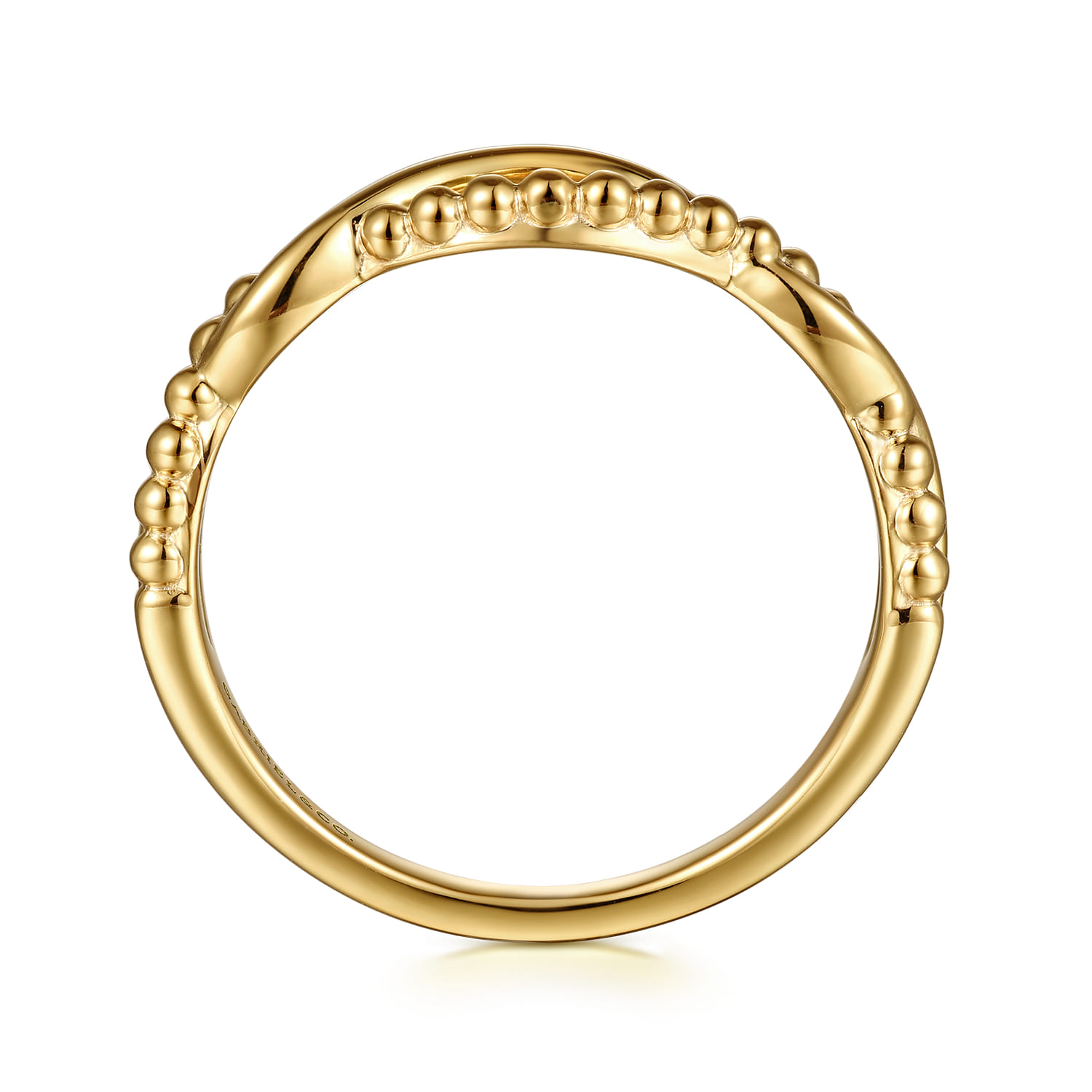 14K Yellow Gold Bujukan Twisted Stackable Ring - Shot 2