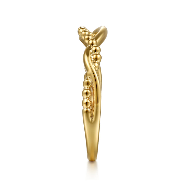 14K Yellow Gold Bujukan Twisted Stackable Ring - Shot 4