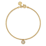 14K Yellow Gold Bujukan WS Pave Charm Bracelet