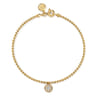 14K Yellow Gold Bujukan WS Pave Charm Bracelet
