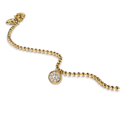 14K Yellow Gold Bujukan WS Pave Charm Bracelet