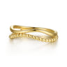 14K Yellow Gold Bujukan Wave Stackable Ring