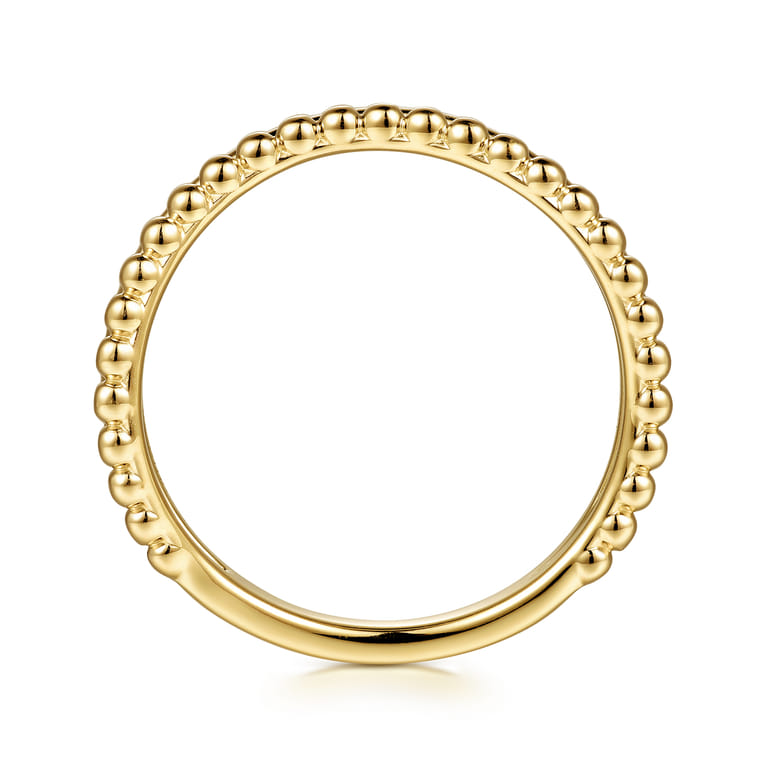 14K Yellow Gold Bujukan Wave Stackable Ring - Shot 2