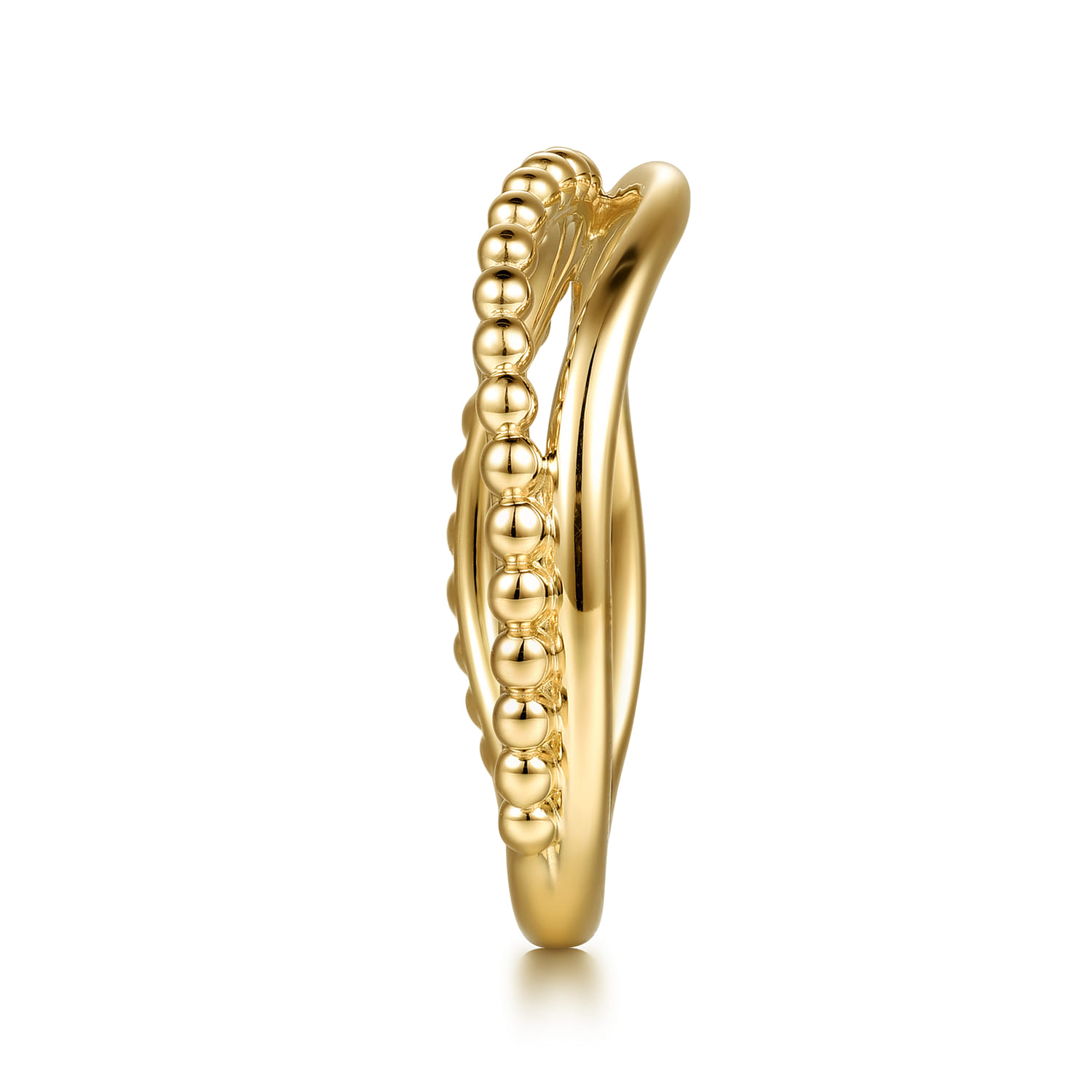14K Yellow Gold Bujukan Wave Stackable Ring - Shot 4