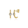 14K Yellow Gold Bujukan White Sapphire J Hoop Earrings