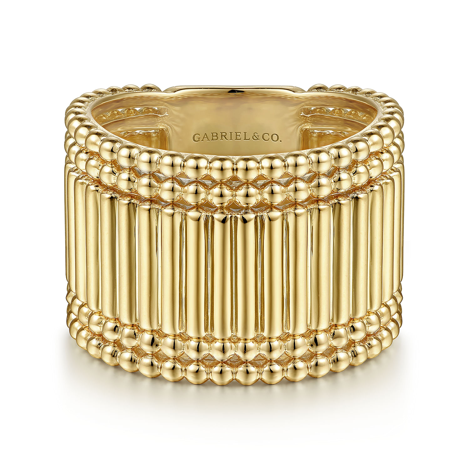 14K Yellow Gold Bujukan Wide Band Ring