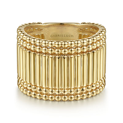 14K Yellow Gold Bujukan Wide Band Ring
