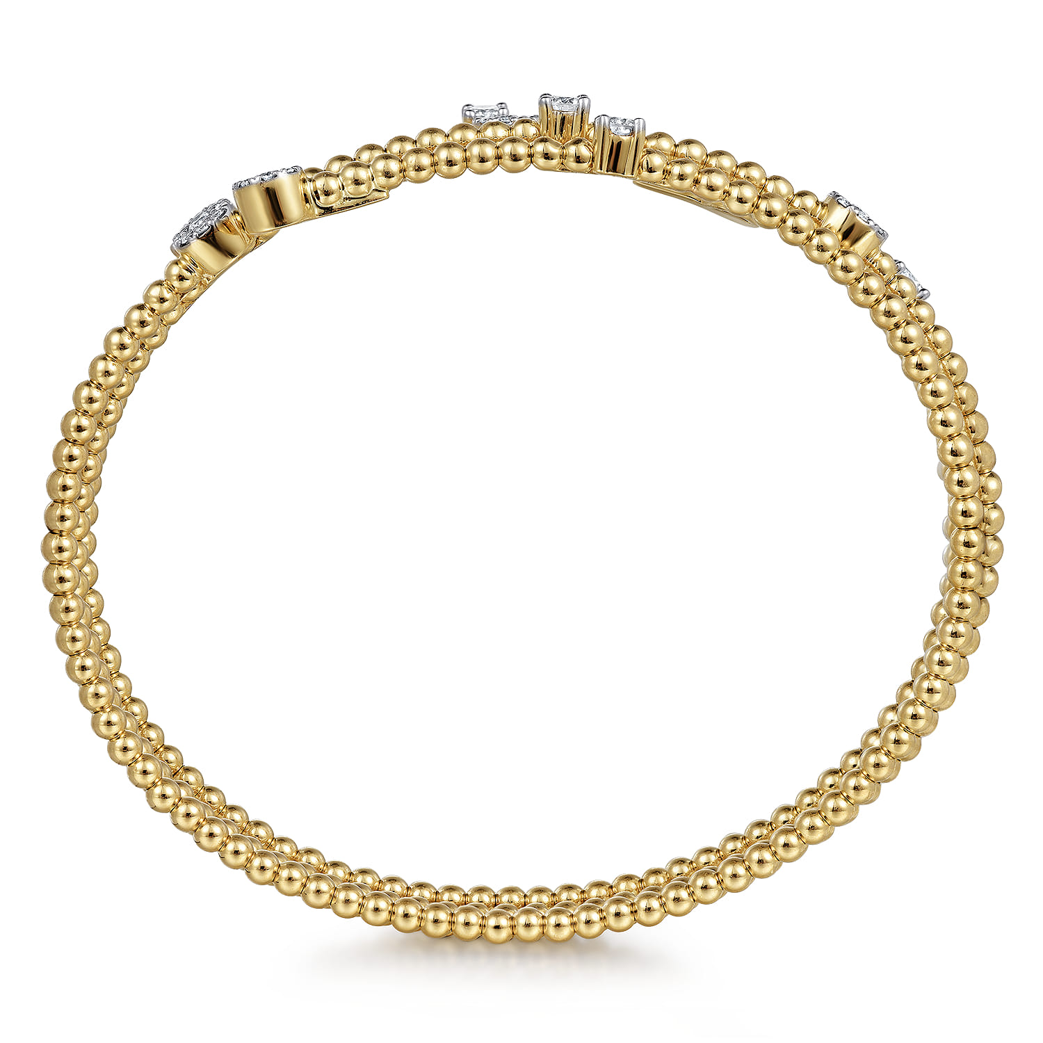 14K Yellow Gold Bujukan Wrap Diamond Bangle - 0.75 ct - Shot 3