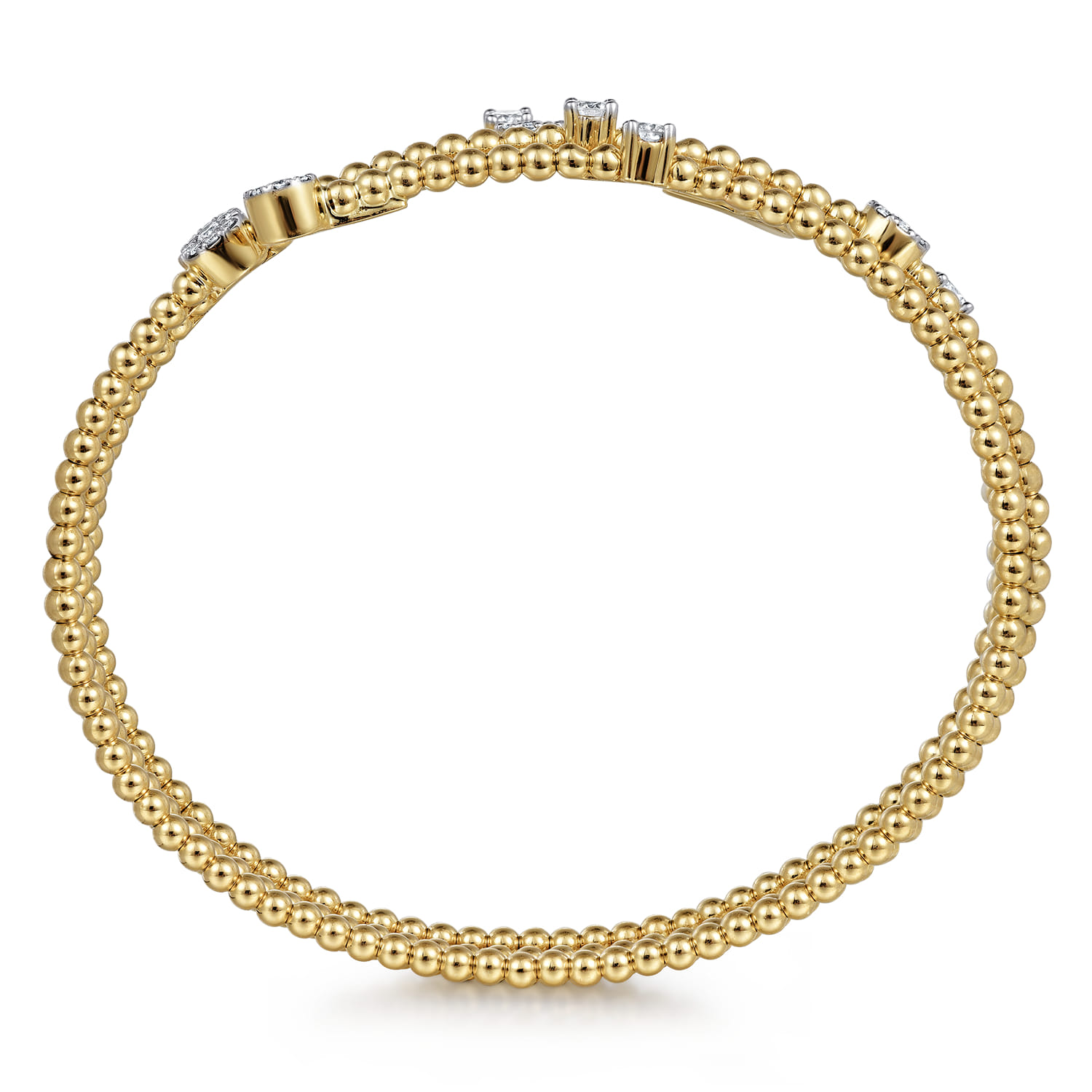 14K Yellow Gold Bujukan Wrap Diamond Bangle - 0.7 ct - Shot 3
