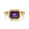 14K Yellow Gold Bujukan and Amethyst Stackable Ring