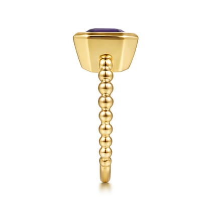 14K Yellow Gold Bujukan and Amethyst Stackable Ring