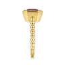 14K Yellow Gold Bujukan and Amethyst Stackable Ring