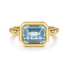 14K Yellow Gold Bujukan and Aquamarine Stackable Ring