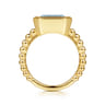 14K Yellow Gold Bujukan and Aquamarine Stackable Ring