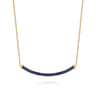 14K Yellow Gold Bujukan and Blue Sapphire Bar Necklace