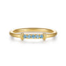 14K Yellow Gold Bujukan and Blue Topaz Stackable Ring