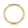 14K Yellow Gold Bujukan and Blue Topaz Stackable Ring