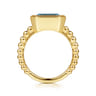 14K Yellow Gold Bujukan and Blue Topaz Stackable Ring