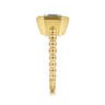 14K Yellow Gold Bujukan and Blue Topaz Stackable Ring