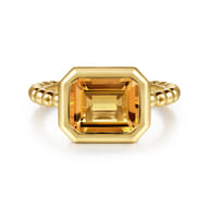14K Yellow Gold Bujukan and Citrine Stackable Ring