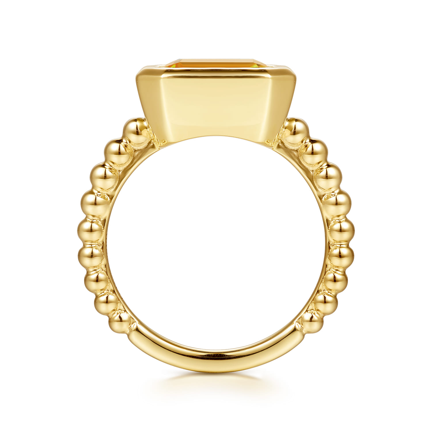 14K Yellow Gold Bujukan and Citrine Stackable Ring - Shot 2