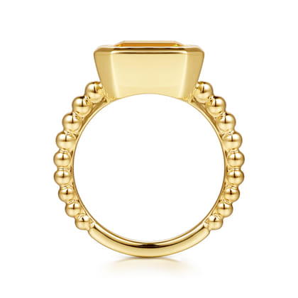 14K Yellow Gold Bujukan and Citrine Stackable Ring