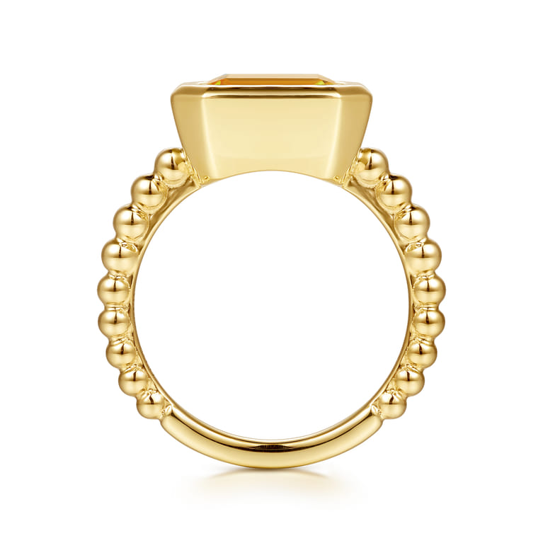14K Yellow Gold Bujukan and Citrine Stackable Ring - Shot 2