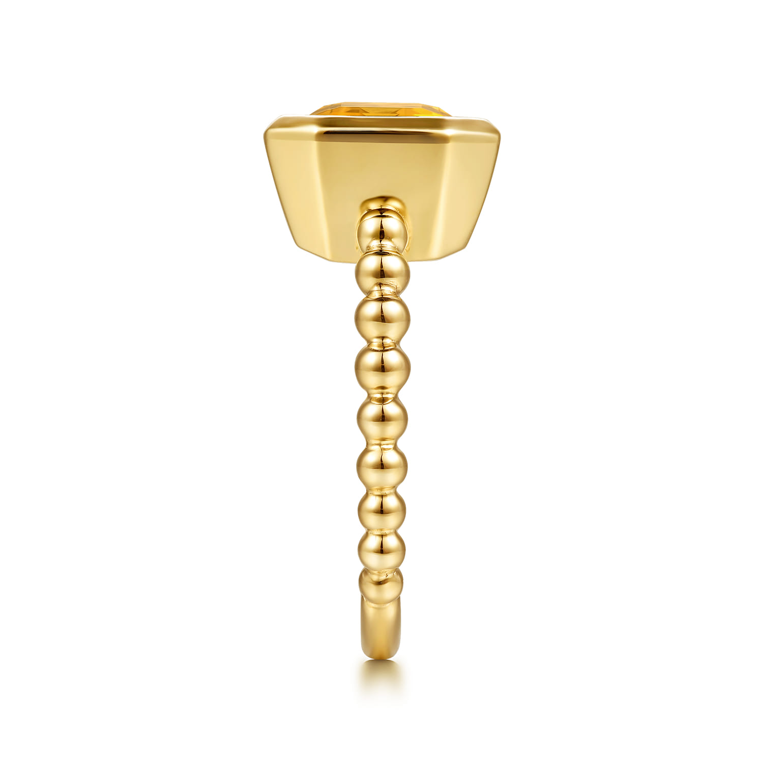 14K Yellow Gold Bujukan and Citrine Stackable Ring - Shot 4
