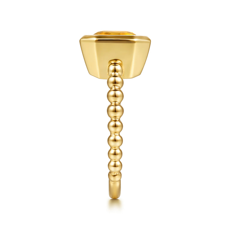 14K Yellow Gold Bujukan and Citrine Stackable Ring - Shot 4