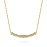 14K Yellow Gold Bujukan and Diamond Chevron Bar Necklace - 0.37 ct