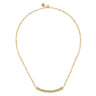 14K Yellow Gold Bujukan and Diamond Chevron Bar Necklace - 0.37 ct