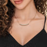 14K Yellow Gold Bujukan and Diamond Chevron Bar Necklace - 0.37 ct
