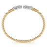 14K Yellow Gold Bujukan and Diamond Circle Open Bangle Bracelet - 0.5 ct