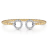 14K Yellow Gold Bujukan and Diamond Circle Open Bangle Bracelet - 0.5 ct