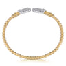 14K Yellow Gold Bujukan and Diamond Circle Open Bangle Bracelet - 0.5 ct
