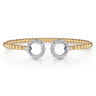 14K Yellow Gold Bujukan and Diamond Circle Open Bangle Bracelet - 0.5 ct