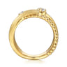 14K Yellow Gold Bujukan and Diamond Criss Cross Ring - 0.5 ct