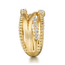 14K Yellow Gold Bujukan and Diamond Criss Cross Ring - 0.5 ct