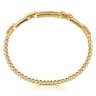 14K Yellow Gold Bujukan and Diamond Cut Link Bangle Bracelet