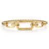 14K Yellow Gold Bujukan and Diamond Cut Link Bangle Bracelet