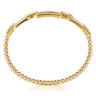 14K Yellow Gold Bujukan and Diamond Cut Link Bangle Bracelet