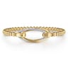 14K Yellow Gold Bujukan and Diamond Interlocking Oval Split Bangle Bracelet - 0.25 ct