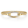 14K Yellow Gold Bujukan and Diamond Interlocking Oval Split Bangle Bracelet - 0.25 ct