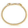 14K Yellow Gold Bujukan and Diamond Interlocking Oval Split Bangle Bracelet - 0.25 ct