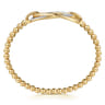 14K Yellow Gold Bujukan and Diamond Interlocking Oval Split Bangle Bracelet - 0.25 ct
