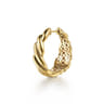 14K Yellow Gold Bujukan and Diamond Intricate Hoop Earrings - 0.3 ct