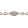 14K Yellow Gold Bujukan and Diamond Link Chain Bracelet - 2 ct