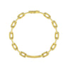 14K Yellow Gold Bujukan and Diamond Link Chain Bracelet - 2 ct