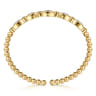 14K Yellow Gold Bujukan and Diamond Marquise Bar Bangle Bracelet - 0.35 ct